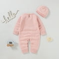 thumbnail image 2 of Baby Boys Girls Rompers Hats Sets Autumn Long Sleeve Cotton Knitted Newborn Infant 2pcs Outfits Winter Toddler Playsuits Clothes, 2 of 6