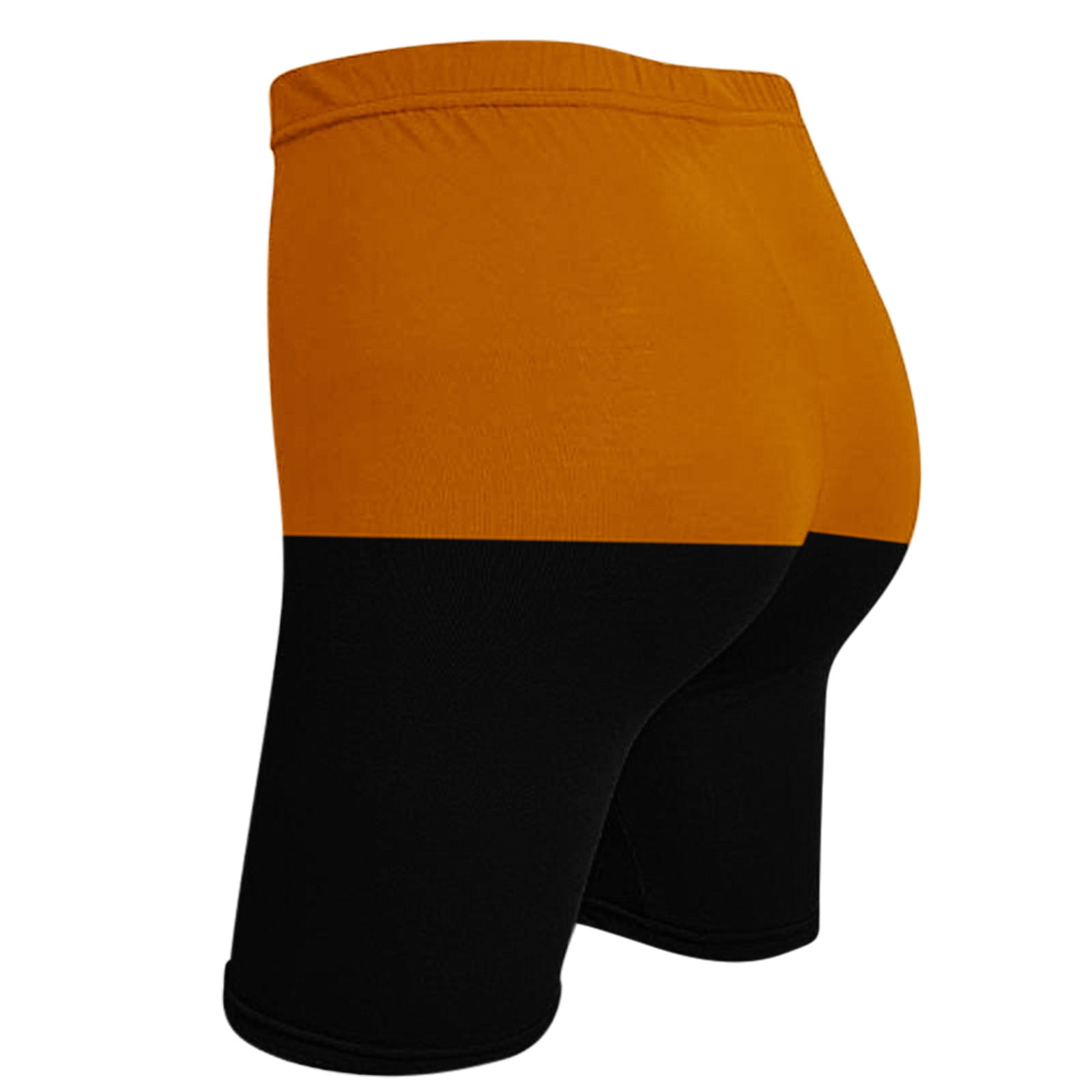 Penkiiy Women s Biker Shorts High Waist Yoga Workout Gym Running Volleyball Shorts M Orange
