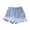 Blue, variant on Girls' Elastic Waist Ruffle Hem Shorts Textured Casual Summer Shorts with Pockets