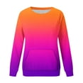 thumbnail image 4 of Scyoekwg Trendy Crewneck Sweatshirts Women Loose Ladies Sweatshirt with Pocket Long Sleeve Pullover Casual Gradient Color Fall Sweatshirt Pullover(Orange,M), 4 of 5