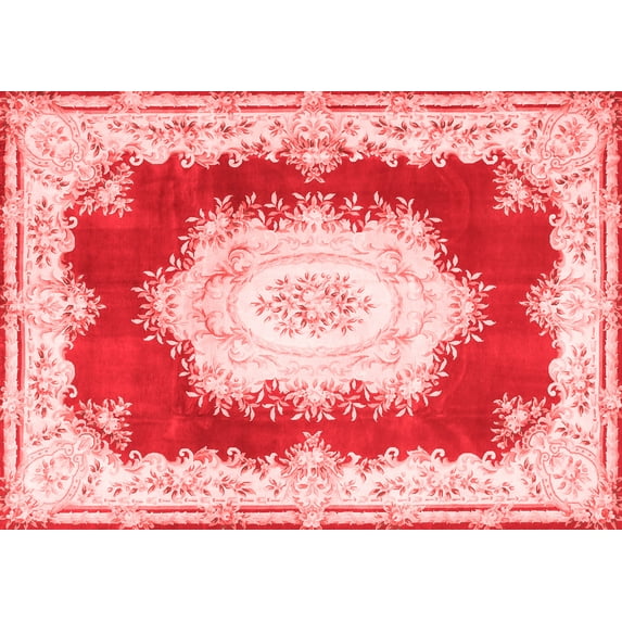 Ahgly Company Indoor Rectangle Medallion Red French Area Rugs, 6' x 9'