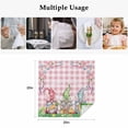 thumbnail image 5 of Cloth Napkins Set of 8 - 20x20 Inches, Easter Bunny Gnomes Washable Reusable Table Napkins, Spring Easter Eggs Floral Pink Plaid Soft & Absortbent Dining Napkin for Party Wedding Hotel Restaurant, 5 of 8