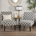 thumbnail image 2 of Shirley Contemporary Fabric Slipper Accent Chair, Set of 2, Blue and Matte Black, 2 of 8