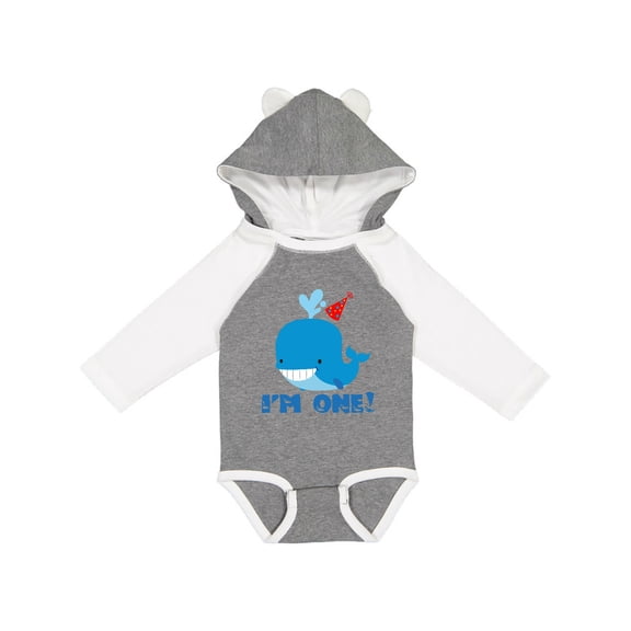 Inktastic Whale 1st Birthday Boys or Girls Long Sleeve Baby Bodysuit