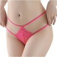 thumbnail image 2 of YWDJ Cheeky Panties for Women Lace Lightweight G String No Show Sexy Lingerie Thongs Panties Ladies Hollow Out Underwear Hot Pink L, 2 of 9