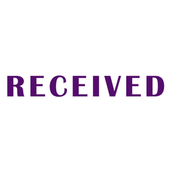 Printtoo Received Self Inking Rubber Stamp Pre-Inked Office Stamp- Home Office Business Stationery, Purple- 42 x 9 mm