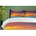 thumbnail image 4 of Ambesonne Summer Duvet Cover Sets, Sea Sunset with Cliffs, 2-King, Yellow Purple Blue, 4 of 7