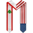 thumbnail image 2 of Usa American America And Lebanon Lebanese Flag Graduation Sash Class Of 2024 2025 Graduation Stole 72 Inch Length Double Sided V Shape Graduation Scarf Graduation Congratulation Gifts, 2 of 7