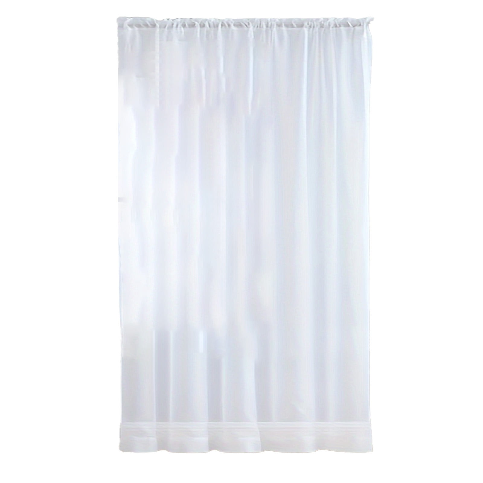 Basic Rod Pocket Sheer Voile Window Curtain Panels, Single-Panel, Kitchen Bedroom Children Living Room Yard (White)