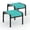 Cyan, variant on 2PCS Outdoor Foot Stool with Textliene Fabric, Metal Frame, Stackable Oversized Foot Rest for Patio Garden Pool