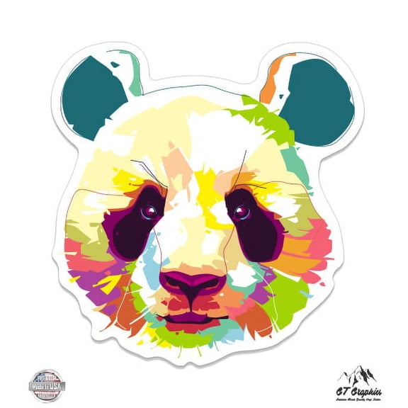 Panda Artistic - 3" Vinyl Sticker - For Car Laptop I-Pad Phone Helmet Hard Hat - Waterproof Decal