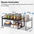 thumbnail image 3 of Organizador de Encimera Extensible(35cm-60cm),Organizador de Estantes para Especias Ajustable,Soporte de Organizador Despensa,Organizador para Cocina, Baño, Sala, 3 of 7