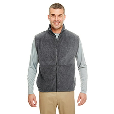Fleece Print Vest - UltraClub Adult Iceberg Fleece Full-Zip Vest