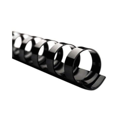 CombBind Standard Spines 1/2" Diameter, 90 Sheet Capacity, Black, 100/Box