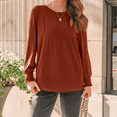 thumbnail image 4 of SOMER Womens Tops Long Sleeve Shirts Dressy Casual Blouse Pleated Puff Tunic Tops for Going Out,2025 Fall, 4 of 6