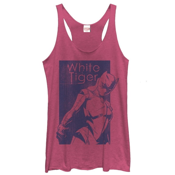 Women's Marvel White Tiger Amulet  Racerback Tank Top Pink Heather Small
