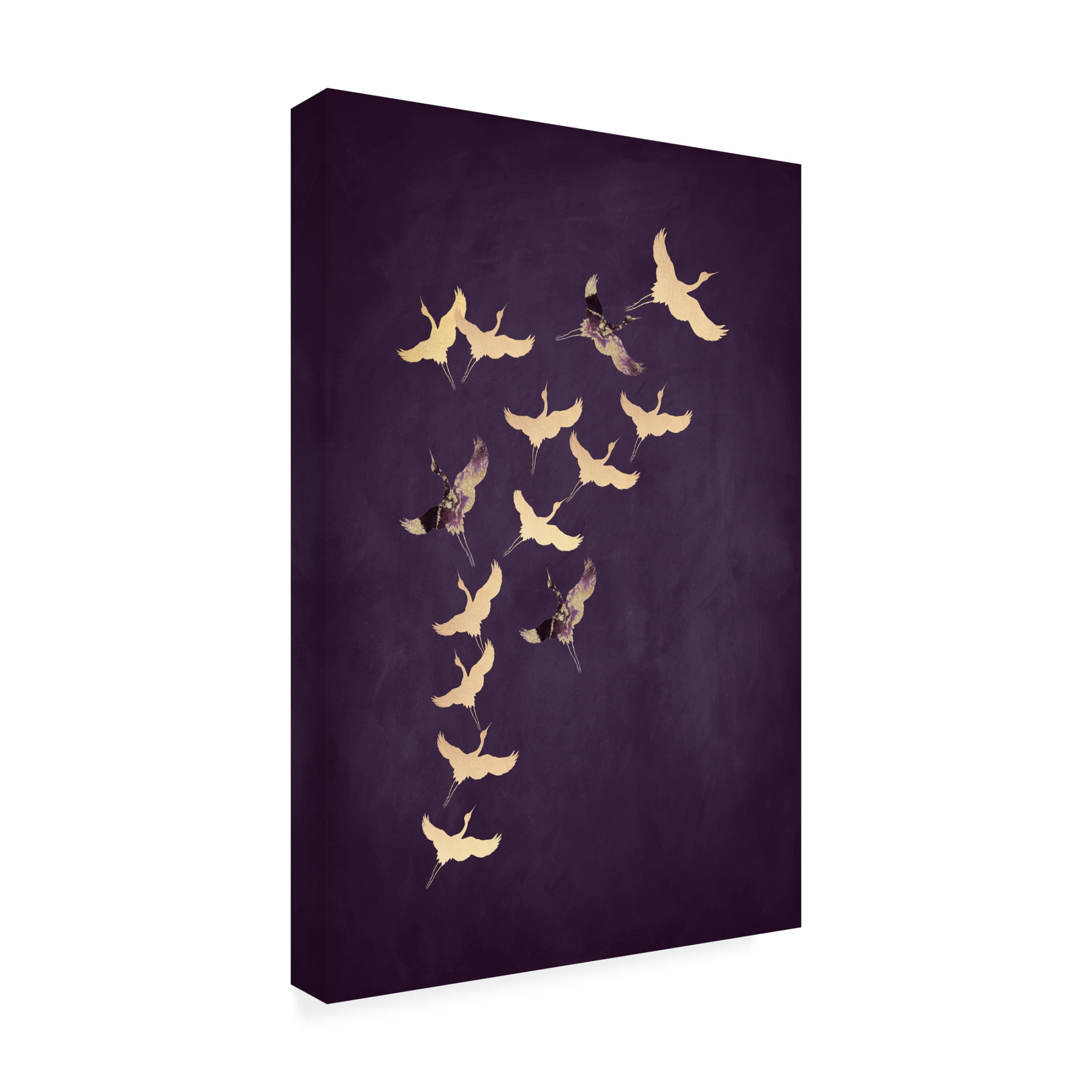 Trademark Fine Art Aureous   Purple Flying Cranes Canvas Wall Art