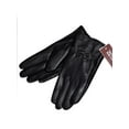 thumbnail image 3 of Women's Leather Gloves Winter Warm Genuine Lambskin Windproof PU Glove "Black", 3 of 5