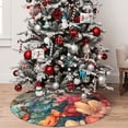 thumbnail image 4 of Cauagu 30" Christmas Tree Skirt Butterflies In Blooming Garden Pattern Christmas Tree Decorations Tree Mat for Xmas Decorations Occasion Holiday Home Decor -30", 4 of 7