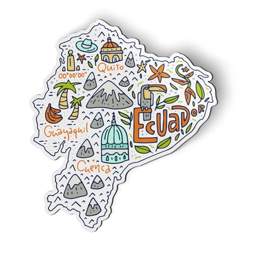Ecuador Map - 5.5" Magnet for Car Locker Refrigerator