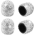 thumbnail image 1 of 4 Pack Bling Valve Stem Caps, Sparkling White Handmade Crystal Rhinestone Universal Car Tire Valve Caps Bling Car Valve Stem Covers Chrome Attractive Dustproof, 1 of 8