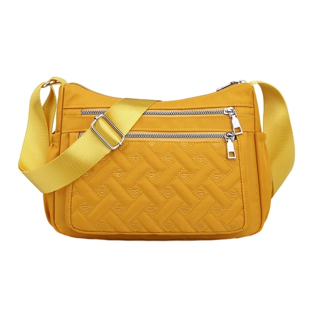 Minnieouse Bolsa de mensajero premium de gran capacidad para diferentes ocasiones Bolsa cruzada Múltiples ocasiones Bolsas de mensajero y de hombro amarillo