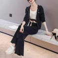 thumbnail image 3 of Spring Sportwear 2-piece Women's Hooded Jacket Wide-leg Trousers Set Daily Wear Outfit for Spring Sportswear, 3 of 6