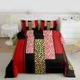 thumbnail image 2 of Homewish Modern Geometric Full Size Comforter Sets,Gold Cheetah Print Bedding Comforter Set,Red Zebra Stripes Bedding Sets For Adults,Microfiber Bedroom Decor Reversible,3-Piece, 2 of 8