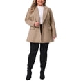 thumbnail image 2 of Agnes Orinda Women's Plus Size Coat Notch Double-Breasted Lapel Jacket Outwear Word Casual Coats with Pockets 4X Camel, 2 of 6
