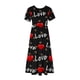 thumbnail image 3 of Puntoco Vestido Midi De Moda Para Mujer Del Día De San Valentín Vestido Con Cuello Redondo Y Manga Corta Con Doble Bolsillo Y Estampado De Amor Negro M,Regalos Para Mujer Joven, 3 of 4