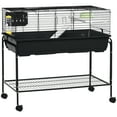 thumbnail image 1 of PawHut Small Animal Cage Deluxe Pet Habitat Rolling Rabbit Hutch, 1 of 10