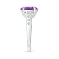 thumbnail image 3 of ANGARA Natural 2.28 Ct. Amethyst with Diamond Classic Ring in 14K White Gold for Women (Ring Size: 3.5), 3 of 10