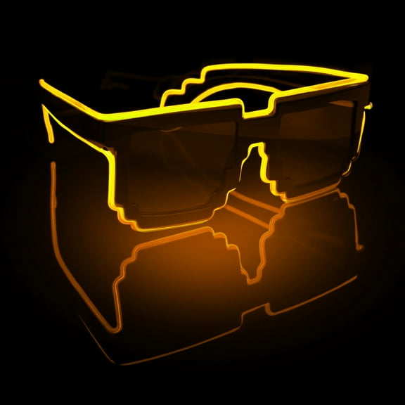 Cordless LED Light Up Neon Rave Party Sunglasses, Glowing DJ Glasses With 4 Mode Party Favors