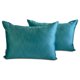 thumbnail image 1 of Funda de cojín lumbar decorativa HomeCentric turquesa, paquete de 2, 50 x 65 cm (20 x 26 pulgadas), funda de cojín rectangular lisa de satén, estilo moderno - Satén turquesa flameado, 1 of 5