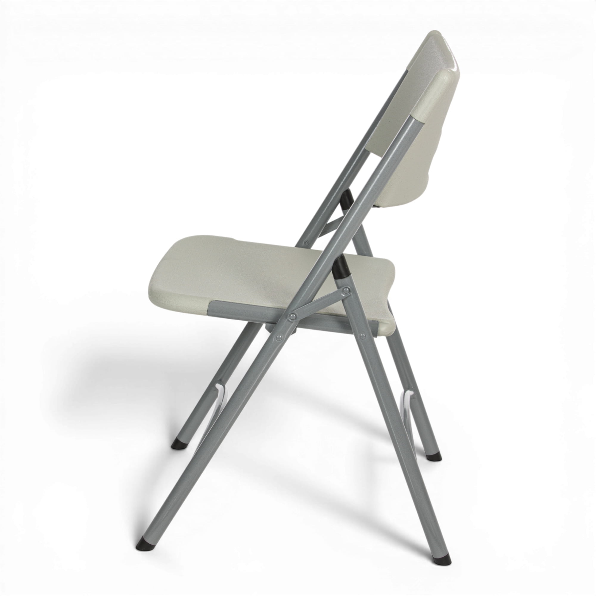 Hampden Furnishings Gwnyeth Collection Blow-Molded Plastic Folding Chair, Grey, Pack of 4
