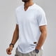thumbnail image 4 of Camiseta de manga corta con cuello en V y rayas para hombre, para el verano - Poliéster, moderna, para uso diario, fácil de combinar - Tallas S-XXXL, 4 of 8