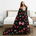 thumbnail image 5 of Cherry Flannel Fleece Throw Blanket, Cute Cherry All Season Bed Blanket Fresh Fruit Fuzzy Blanket for Boys Girls Women Men, Cartoon Cherry Bedroom Decor Plush Blanket Queen 50"x60", 5 of 8