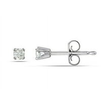 2mm Natural Round Diamond Tiny Stud Earrings in Solid 14k White gold Plated