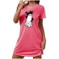 thumbnail image 3 of Hvot&aat Halloween Dresses for Women Ghost Graphic Short Sleeve Crewneck Nightdress Festival Casual Pajamas, 3 of 3