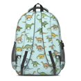 thumbnail image 3 of Dinosaur and Text Light Blue Pattern Backpack for School, Cute School Bag with Adjustable Shoulder Straps and Padded Back, 16.9"x12.6"x5.9", 3 of 5