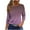 Purple, variant on Womens 3/4 Sleeve T-Shirts Summer Gradient Tops Fall Fashion Blouses Beach Vacation Clothes Spring Tunic 2025 Trendy S-5XL