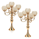 thumbnail image 1 of "Juego De2 Candelabro Portavelas Cristal Para Decoración Mesa Malubero, Color Dorado ", 1 of 5