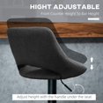 thumbnail image 4 of Black Linen Swivel Bar Stools - Set of 2, Adjustable Counter/Bar Height, 360° Rotation, Modern Kitchen & Dining Room Seating, 4 of 7