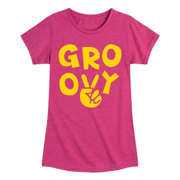 Instant Message - Groovy Peace Sign - Toddler & Youth Girls Short Sleeve Graphic T-Shirt