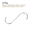 thumbnail image 3 of Uxcell 6.89" Meat Hooks, 0.24" Thick Stainless Steel S-Hook, Meat Processing Hanging 2Pack, 3 of 5