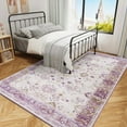 thumbnail image 6 of Jamfeel Area Rugs for Bedroom Floral Printed Ultra-Thin Low Pile Washable Rug for Living Room 5'x8' Purple and Yellow, 6 of 7