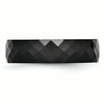 thumbnail image 3 of Ceramic Black 6mm Faceted Polished Band Ring 6 Size, 3 of 6