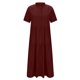 thumbnail image 4 of Vestido de Verano de Manga Corta para las Mujeres Botón de Color Sólido Plegado Vestido con Cuello en V, Vestido de Moda de Verano Casual, 4 of 7