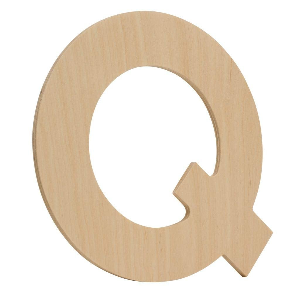 A by Woodpeckers Unfinished 8 x 9 Inch Decorative Craft Monogram for Wedding Parties and Home D/écor with Tool Free Adhesive Foam Squares for Hanging Wooden Letters