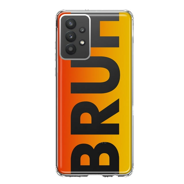 MUNDAZE Samsung Galaxy A32 Shockproof Clear Hybrid Protective Phone Case Orange Red Clear Funny Text Quote Bruh Cover